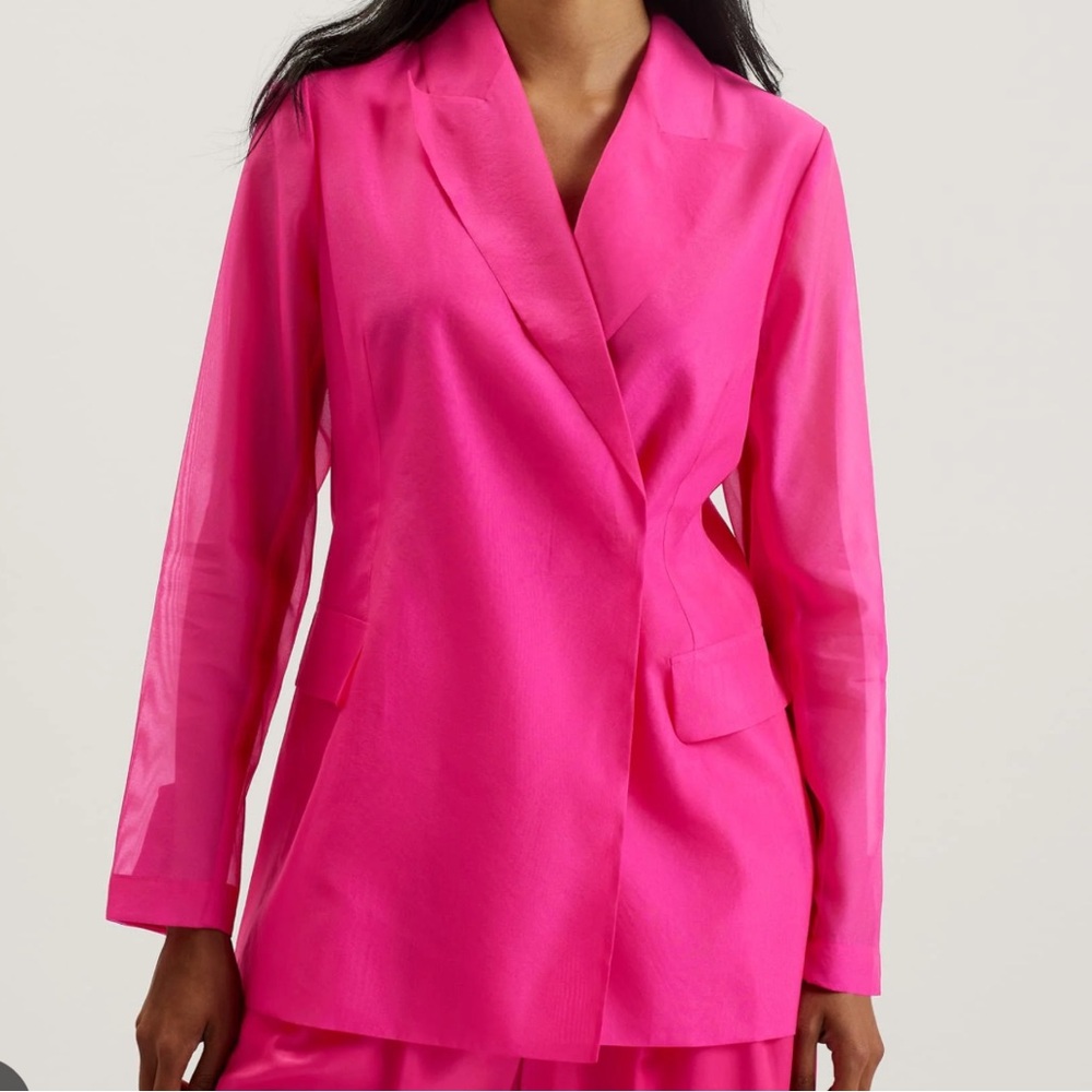 NWT Ted Baker Women's organza Pink Blazer
